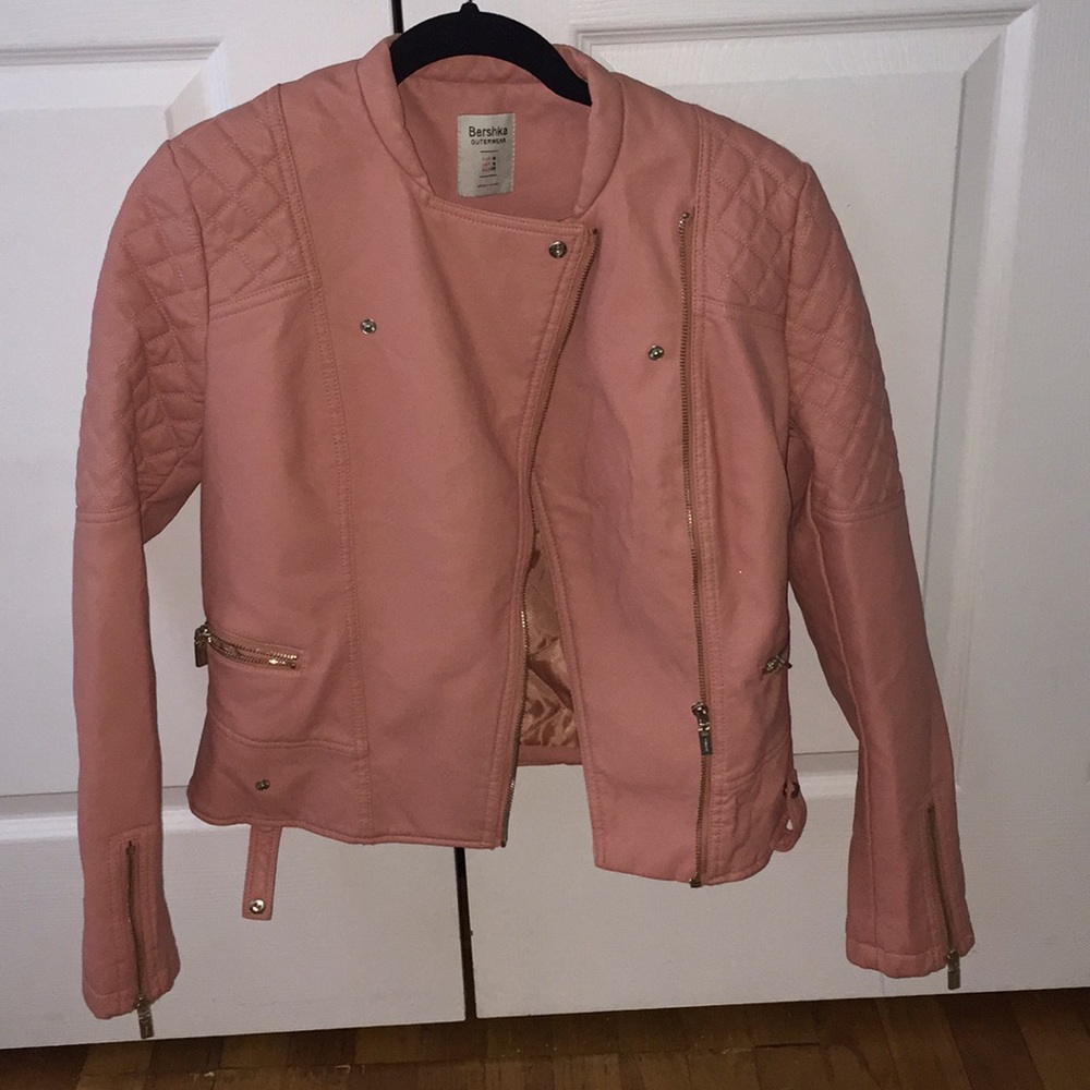pink (fake leather) jacket